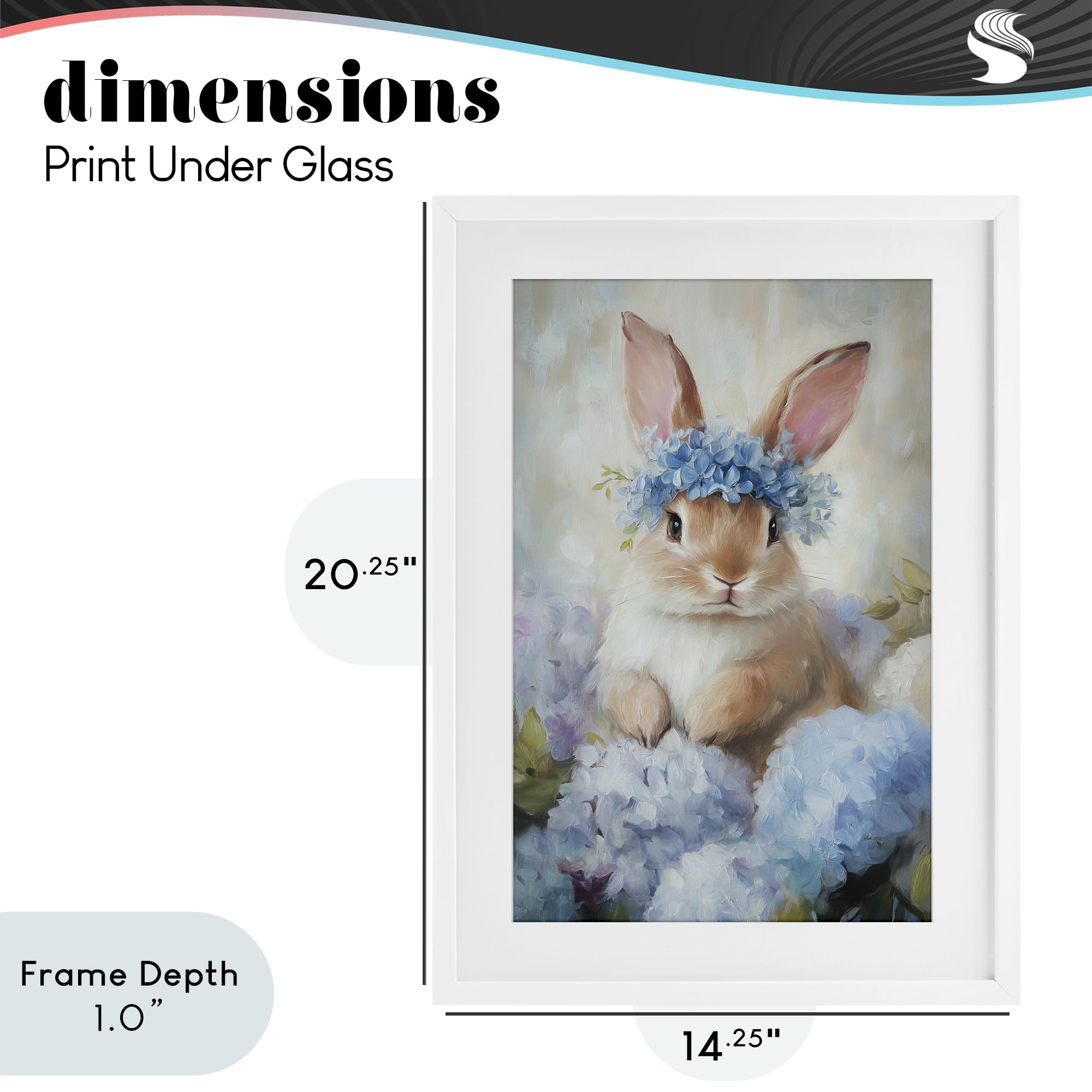 Stupell Industries Bunny In The Blossoms White Framed Print Under Glass, design by Tina LeCour
