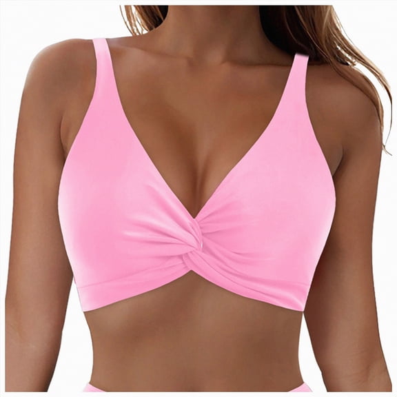 HCNTES Womens Underwire Bikini Top Push Up Bathing Suit Tops Padded Large Bust Swimsuits Tops Only(XXL,a102-Pink)