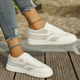 thumbnail image 4 of Metallic Mesh Low Top Fashion Sneakers for Women Glitter Breathable Lace up Walking Flats Casual Shoes, 4 of 7