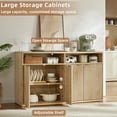 thumbnail image 4 of Fluted Buffet Sideboard Cabinet, 55" Accent Sideboard Buffet Cabinet with Storage, Credenza Sideboard Storage Cabinet W/4 Doors & Shelves for Kitchen, 4 of 8