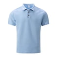 thumbnail image 4 of Men Polo Shirts Short Sleeve Quarter Button Up Tee Shirts Slim Fit Sky Blue Work Shirts for Man, 4 of 5