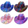 thumbnail image 2 of 2024 New Western Style Tiara Cowgirl Hat for Man Woman Colorful Red Tiara Hat Cowboy Cap Holiday Funny Costume Party Hat (25,55-57 cm), 2 of 7