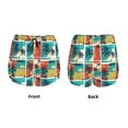 thumbnail image 3 of Yiaed Colorful Hawaii Palms Print Women's Running Shorts with Liner 3 Zipper Pockets Elastic Workout Athletic Gym Yoga Shorts-Medium, 3 of 7