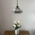 thumbnail image 4 of Tiffany Pendant Lights Plug In White Hexagon Stained Glass LED Bulb Included for Dining Room 12"W*12"D*60"H, 4 of 4