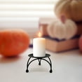 thumbnail image 2 of kjfeif 1/2/3PCS Geometric Round Wrought Iron Candle Holder Candle Holder Gift Dinner Table Decoration Round Trays Desktop Decoration Ornament, Black, 2 of 7