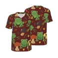 thumbnail image 3 of Daiia Frogs and Mushrooms Mens Baseball Jersey Button Down Shirts Short Sleeve Sports Uniforms-Small, 3 of 9
