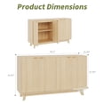 thumbnail image 4 of Buffet Bahut avec Rangement, Crédence Moderne Cannelée avec Tablettes Ajustables, Table Console en Bois pour Salon, 4 of 10