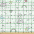 thumbnail image 2 of Ambesonne Cartoon Fabric by the Yard Upholstery, Colorful Floral Girl Motif, 1 Yard, White and Multicolor, 2 of 5