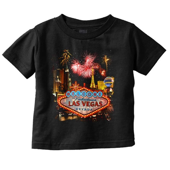 Las Vegas Strip Casino Fireworks Toddler Boy Girl T Shirt Infant Toddler Brisco Brands 6M