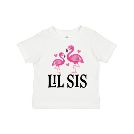 

Inktastic Little Sister Girls Lil Sis Flamingo Gift Toddler Toddler Girl T-Shirt