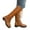 Coffee, variant on Lovskoo 2024 Women's Cowboy Boots Horse Riding Low-Heeled Knee High Boots Large Knight Boots Low Heel Flat Bottom Round Toe Belt Buckle Strap Boots Brown