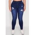 thumbnail image 4 of Women's Plus Size High Waisted Distressed Skinny Jeans, 4 of 5