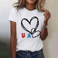 thumbnail image 7 of Htigea Patriotic Shirts for Women 4th of July Short Sleeve T-Shirts USA Heart Graphic Tees Ladies Independence Day Cotton Tops ZB White T-Shirts S, 7 of 7