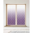 thumbnail image 2 of Window Privacy Film Morocco Purple Stained Glass Window Film Decorative Sun Block Window Cover Abstract Geometric Plaid Retro Gradient Window Clings Static Adhesive Sticker for Bathroom 23.6"x59", 2 of 7