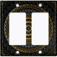thumbnail image 6 of Metal Light Switch Plate Cover Gold Black Mandala Circle Pattern MDL006, 6 of 15