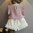 thumbnail image 4 of GYRATEDREAM 2PCS Set Toddler Kids Baby Girls Outfits Clothes T-Shirt Vest Tops+Shorts Pants 3-8 Years, 4 of 8