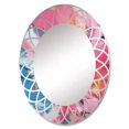 thumbnail image 2 of Designart "Explosions of Color in Pink and Orange II" Abstract Round Wall Mirror - Modern Oval Printed Decorative Oversized Mirror - Multiple Color Options, 2 of 4