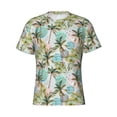 thumbnail image 4 of Vsdgher Watercolor Palm Tree Print Men's Dry Fit Mesh Athletic Shirts Moisture Wicking Tennis T-Shirt Tops, 4 of 9