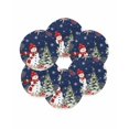 thumbnail image 7 of 15 Inch Round Placemats Set of 6, Navy Blue Christmas Non Slip Heat Insulation PP Table Mats, Snowman Xmas Tree Coastal Snowflake Starfish Washable Place Mats for Kitchen Dining Party Table Decor, 7 of 7