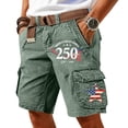 thumbnail image 2 of GrmtClth Independence Day Cargo Shorts for Men 4th Of July American Flag Print Summer Short Vintage Multi-Pocket Pant Fashion Outdoor Short Trouser Army Green M, 2 of 4