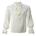 thumbnail image 1 of Medieval Chiffon Blouse Gothic Renaissance Cosplay Shirt, Vampire Costume Shirt for Halloween, Victorian Steampunk Elegant Chiffon Top, 1 of 5