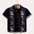 thumbnail image 1 of Men‘s Retro Bowling Shirts 50s Rockabilly Style Button Down Shirts Cuban Style Camp Shirt, 1 of 4