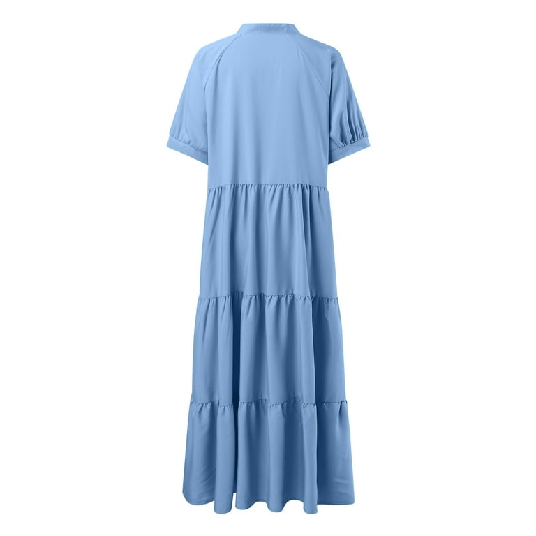 casual summer maxi dress Women's Bohemian Beach Long Dress Spring Summer Casual V-Neck main image 0