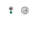 thumbnail image 3 of Delight Jewelry Acrylic Mini Green Heart - Two-tone Daisy Flower Post Earrings, 3 of 4
