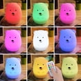 thumbnail image 5 of Luz nocturna infantil colorida, lámpara LED táctil, 9 colores, recargable por USB, de silicona, para mesita de noche, luz ambiental, iluminación interior, dormitorio - Oso, 5 of 5