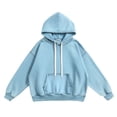 thumbnail image 4 of UTSJKR Distressed Hooded Sweatshirt for Men Vintage Denim Crew Neck Casual Long Sleeve Pullover Loose Outwear Tops Light Blue M, 4 of 6