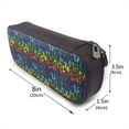 thumbnail image 3 of Picia Magical Mushrooms and Flowers Pattern Large Capacity PU Leather Pencil Case Organizer Pen Marker Holder Double Zipper Storage Bag Big Pencil Pouch for College Office, 3 of 6