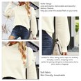 thumbnail image 3 of Top De Punto De Jersey Para Mujer, Suéter De Manga Globo Para Mujer, Tops Con Volantes Sueltos Para Oficina Para Citas ANGGREK beis S, 3 of 6