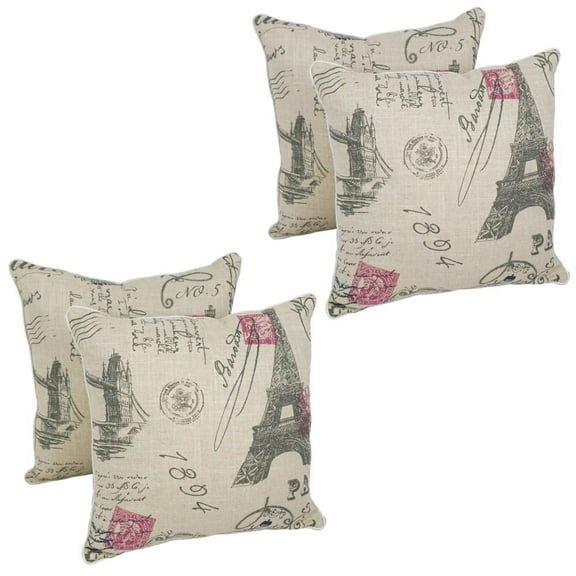 Blazing Needles 18-inch Corded Throw Pillows with Inserts (Set of 4)