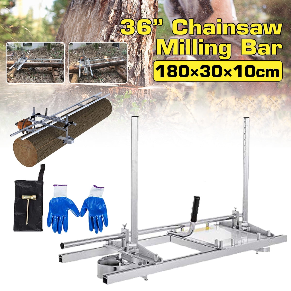 180 cm Portable Chainsaw Mill Guide Bar Milling Planking Chainsaw Mill
