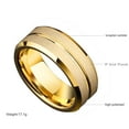 thumbnail image 2 of GY Starlight Yellow Gold Plated Ring 8mm Tungsten Carbide Ring for Men Wedding Band Man Ring, 2 of 7