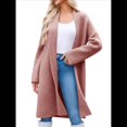 thumbnail image 3 of Cárdigan para Mujer, Grueso, Abierto, de Punto Holgado, de Gran Tamaño, para Otoño, Moderno, para Abrigo Rosa M, 3 of 8
