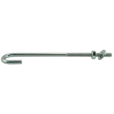 

1/4 -20 x 6 Zinc Plated Steel Coarse Thread J Bolts (4 pcs.)