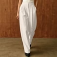 thumbnail image 2 of Risckoth Women's High Waist Pleated Barrel Suit Pants, Solid Business Casual Tapered Trousers S-2XL, 2 of 5