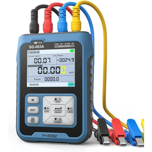 FNIRSI SG-003A Signal Generator - 0-24mA 0-24V Current Voltage Adjustable Analog Simulator, Preset Value, Real-time Curve, Historical Record, Multiple Signal Program