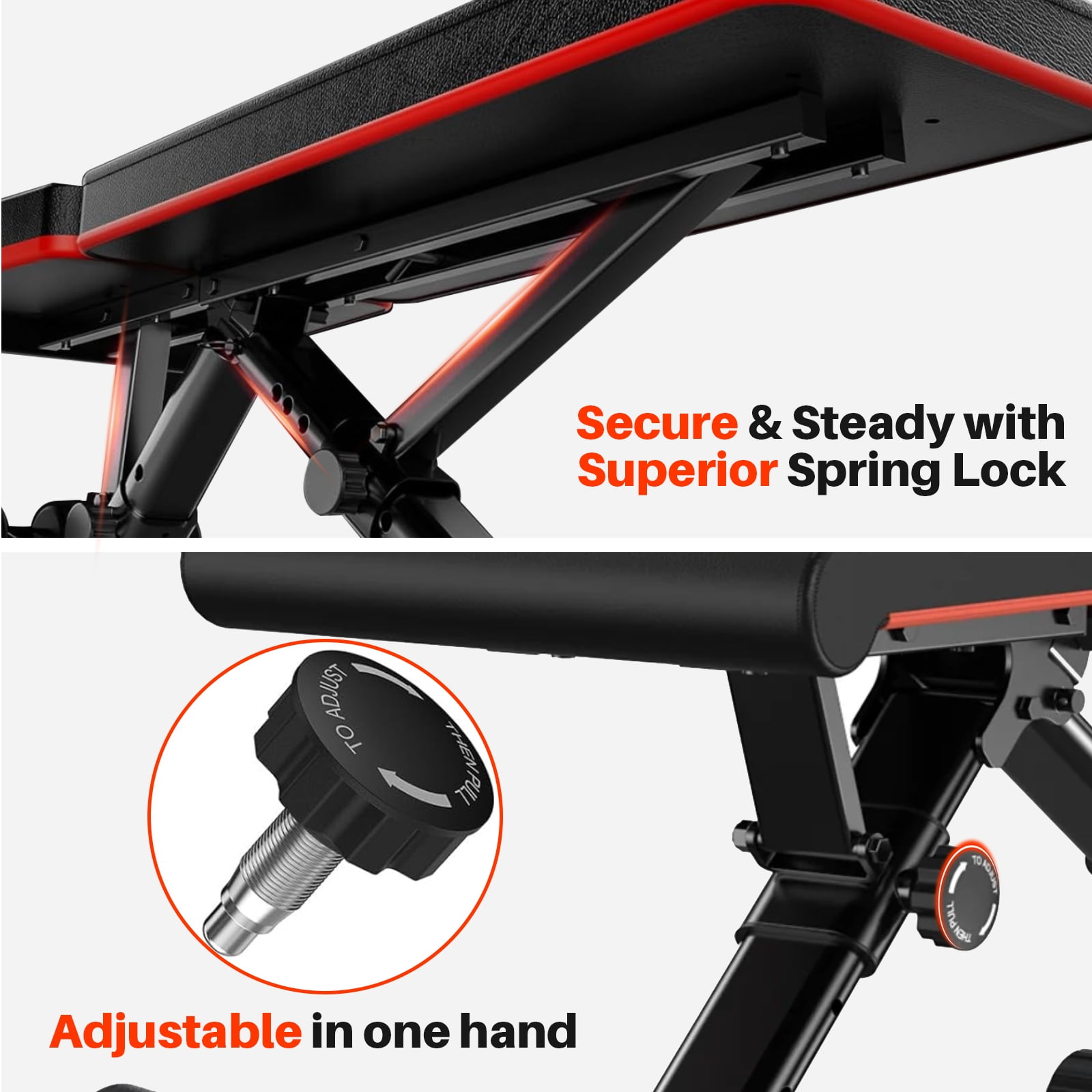 Simenmax Adjustable Weight Bench for Home Gym, 9-Position Incline/Decline, Foldable, Heavy Duty Workout Bench for Full Body Training (Chest, Legs, Abs, Dumbbell Exercises)