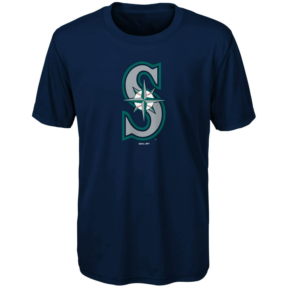 Seattle Mariners Youth Team Primary Logo T-Shirt - Navy - Walmart.com ...