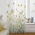 thumbnail image 6 of Farmhouse Chrysanthemums Sheer Curtains 54" Long, Wildflowers Watercolor Floral Bees Light Filering Curtains, Breathable Simi Curtain Privacy Drapes for Kitchen Bathroom Small Window Treatment, 6 of 9