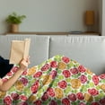 thumbnail image 3 of Rose Soft Flannel Fleece Blanket, Abstract Flowers with Lively Colored Petals and Green Leaves Botanical Summer Garden, Cozy Plush for Indoor and Outdoor Use, 70" x 90", Multicolor, by Ambesonne, 3 of 5