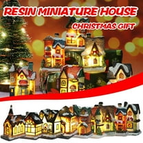 LEFTHIGH Home Resin Miniature House Furniture LED House Decorate Christmas Gifts Christmas Decorations for Home