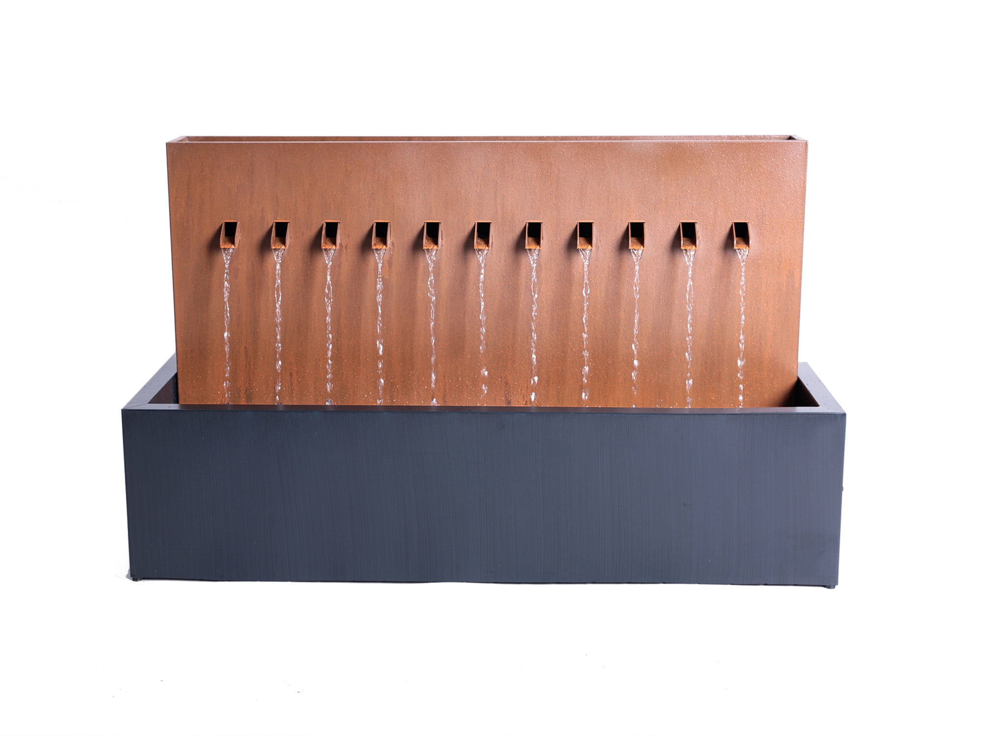 3.25' Bronze and Gray Two-toned Zinc Metal Fountain with Planter