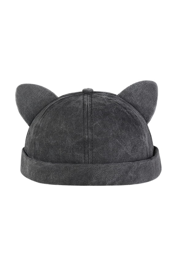 Docker Cap Beanie - Stylish Visorless Flip Sailor Skull Cap - Perfect for Dates, Black