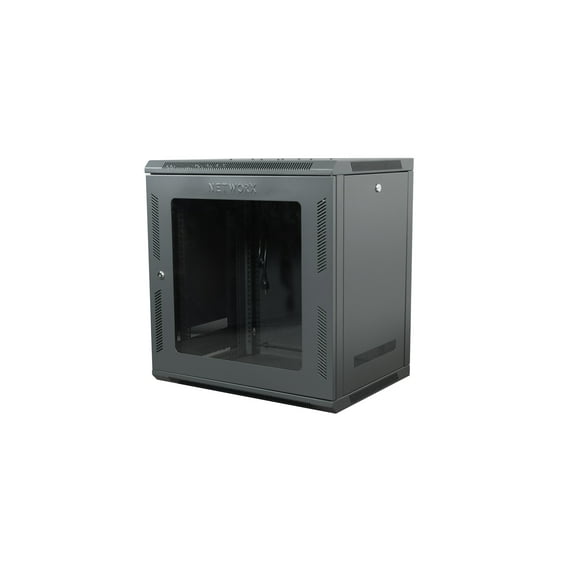 Networx 12U Wall Mount Network Cabinet, 101 Series - 18" Deep, Lockable Doors & Ventilated Panels, Space-Saving IT & Network Rack Enclosure