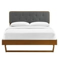 thumbnail image 5 of Modway Bridgette King Wood Platform Bed with Angular Frame in Walnut/Charcoal, 5 of 10