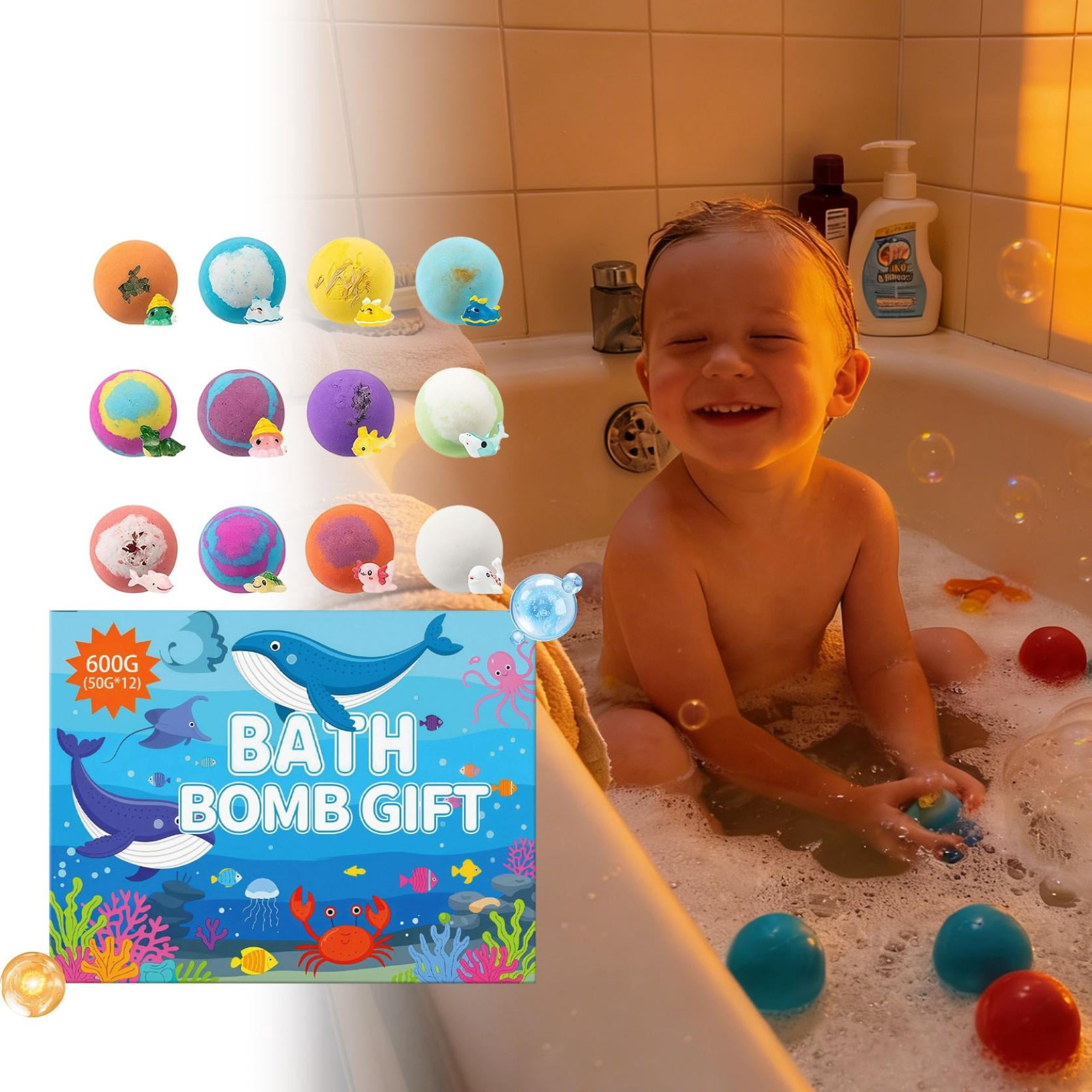 Easter Egg Bath Bombs With Toys Inside,Kids Bath Bombs With Toys Inside,Easter Bath Bombs with Surprise Inside, 12 Pack Fizzy Bath Bomb Gift Set, Dinosaur Egg, Ocean or Zodiac(12pcs/Set)