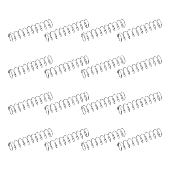 50 Pack 304 Stainless Steel Compression Springs, 0.3mm x 4mm x 20mm Small & Tiny Pen Spring for Home Repair & DIY, Workshop & Industrial Use, (Silver Tone)